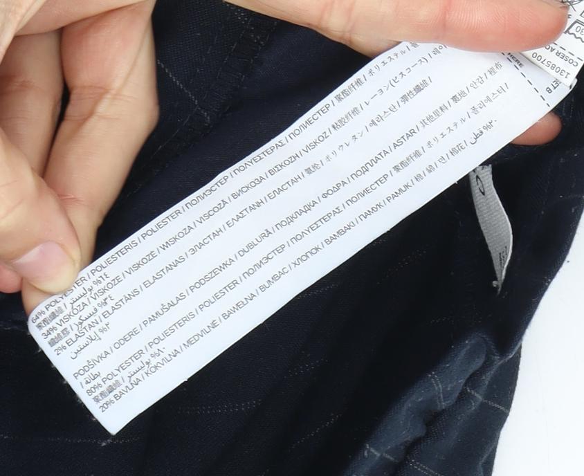 Mango Women's Black Striped Trousers Size 8