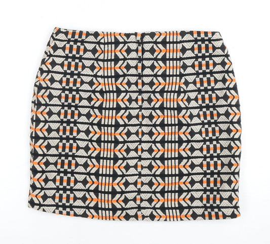 H&M Women's Multicoloured Geometric Pencil Skirt Size 10