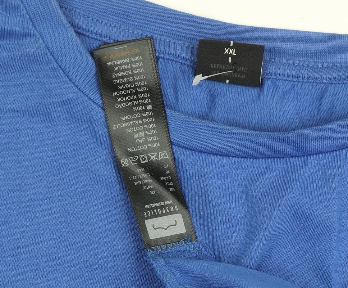 883 Police Men's Blue 2XL T-Shirt with Logo