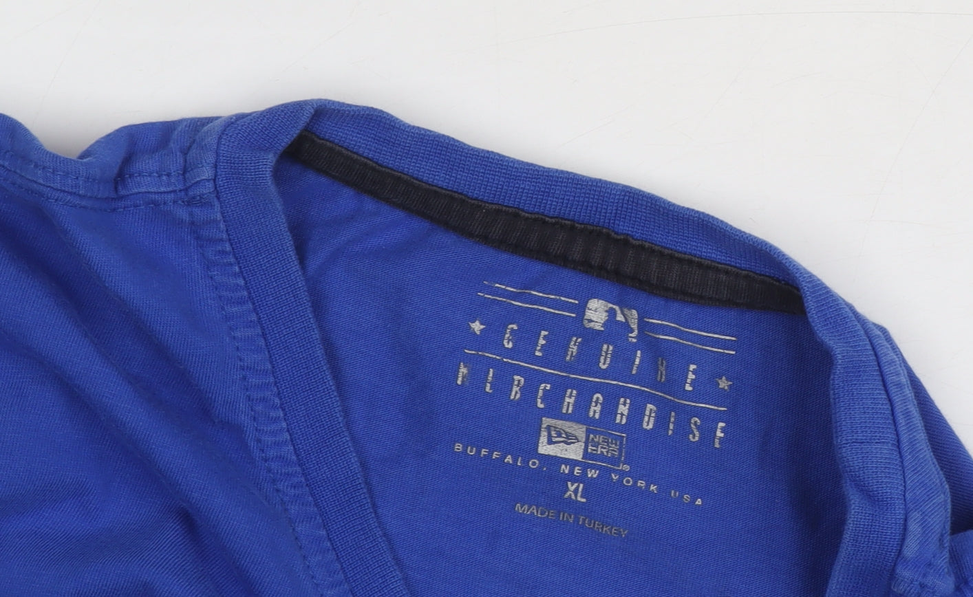 New Era Men's XL Blue Colourblock Sports T-Shirt