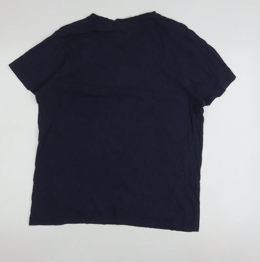 Lee Cooper Men's Blue Cotton T-Shirt in Size L
