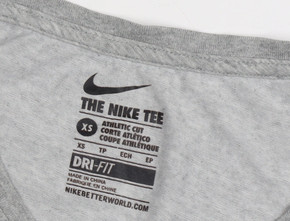 Nike Women's Grey XS V-Neck Athletic T-Shirt