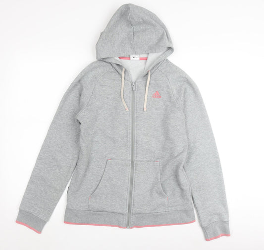 Additional front view of Adidas Women's Grey Full Zip Hoodie XS Lightweight