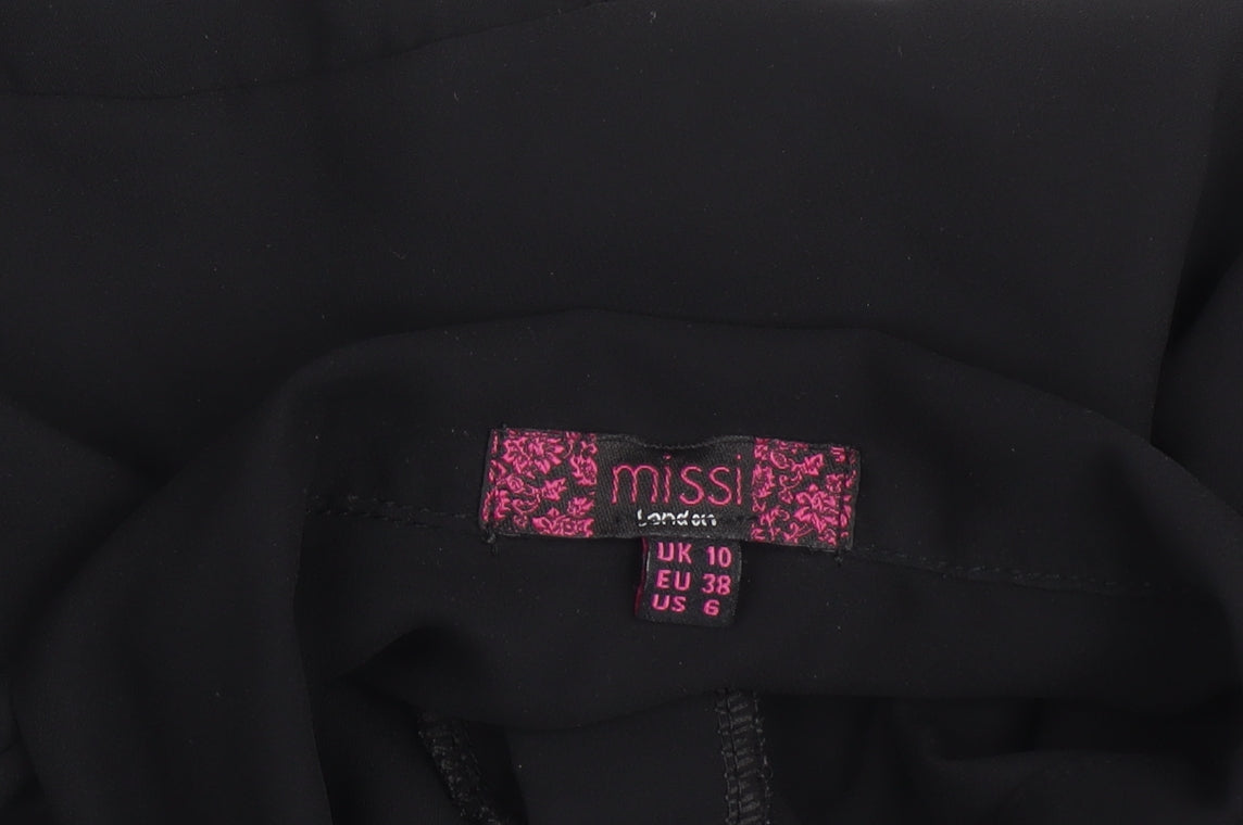 Missi London Women's Black Collared Shirt Dress Size 10