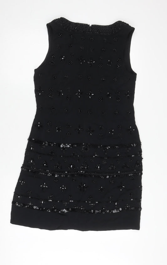French Connection Women's Black Beaded Dress Size 12