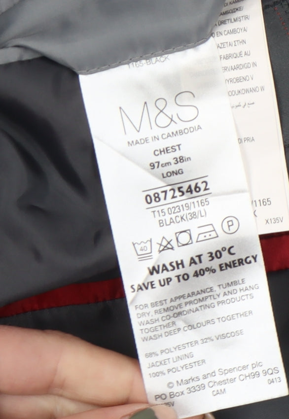 Mens UK Size 38 Marks and Spencer Regular Black Suit Jacket