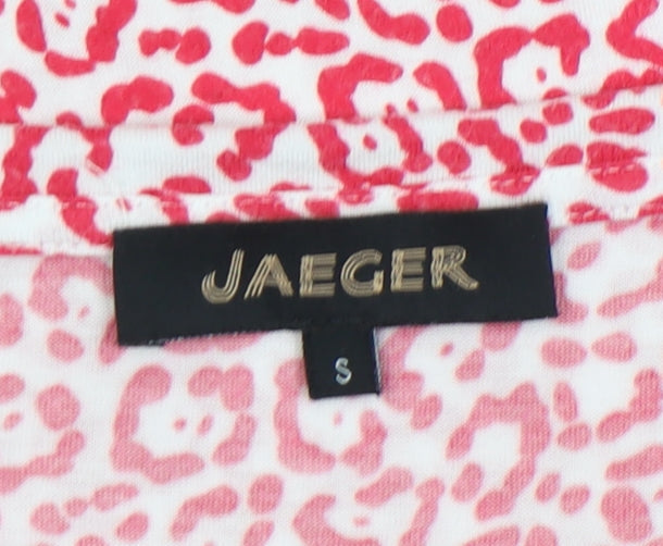 Jaeger Women's Red Animal Print Top, Size S, Long Sleeve