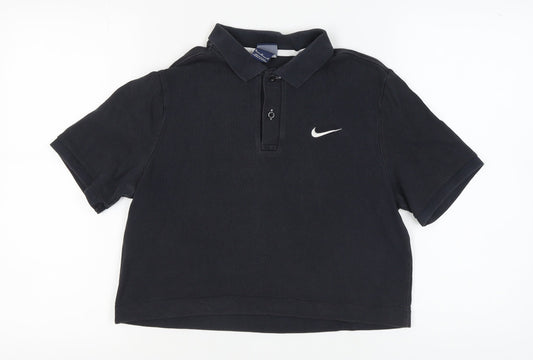 Additional front view of Nike unisex black m polo shirt casual style