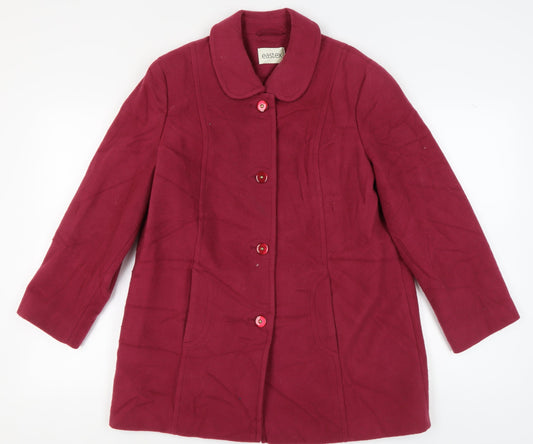 Womens UK Size 12 Eastex Red Overcoat