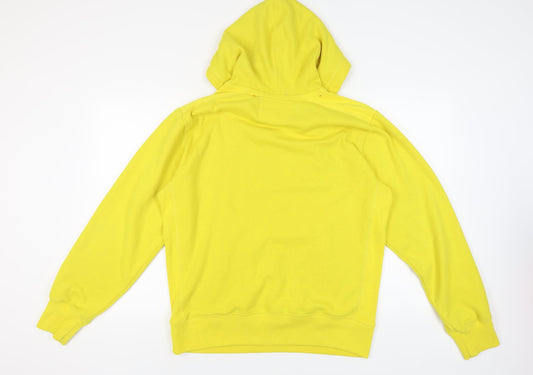 Surfanic Men's Yellow Pullover Hoodie, L, Logo Accents
