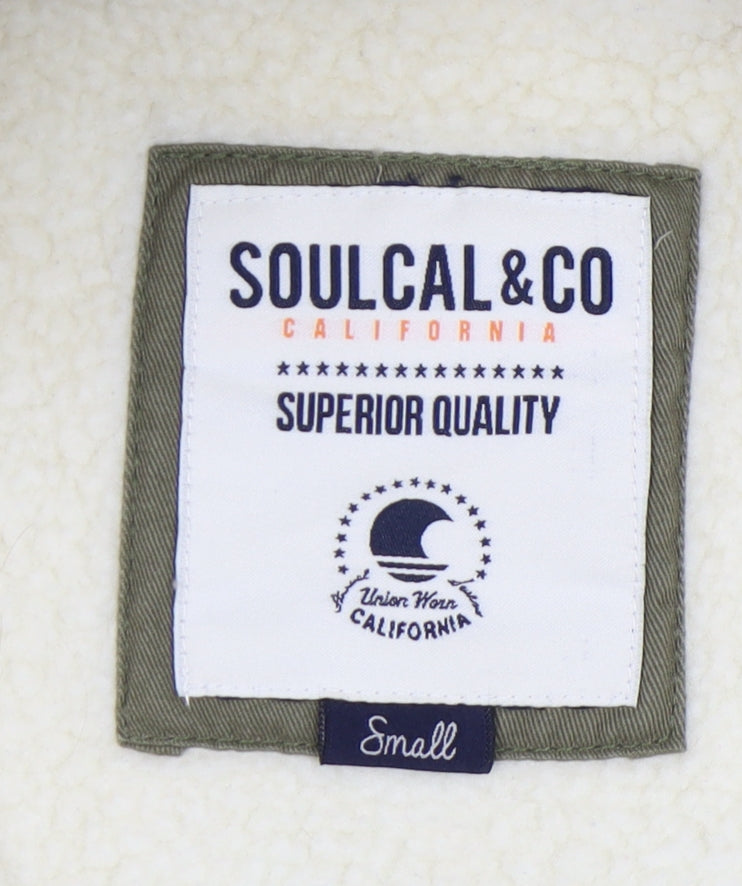 Mens UK Size S SoulCal & Co Green Military Jacket
