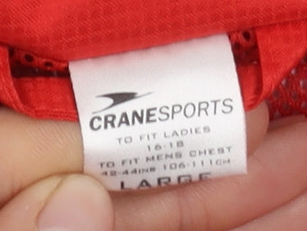 Unisex Adults UK Size L Crane Sports Red Windbreaker Coat