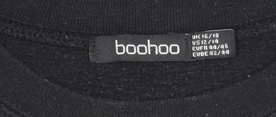 Unisex Adults UK Size XL Boohoo Black Pullover Sweatshirt