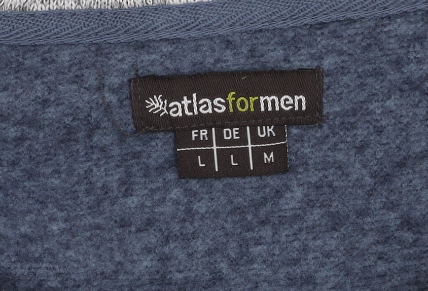 Mens UK Size M atlasformen Blue 1/2 Zip Sweatshirt