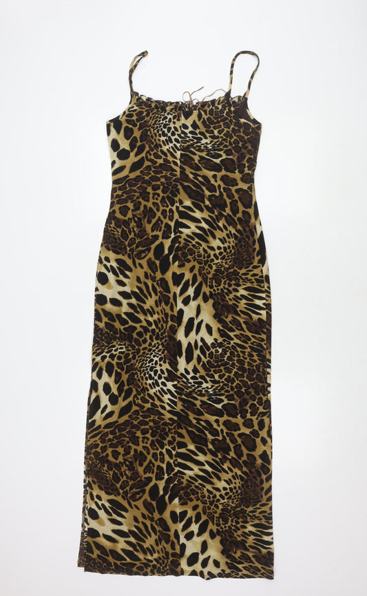 Dorothy Perkins Women's Brown Animal Print Dress, UK 12
