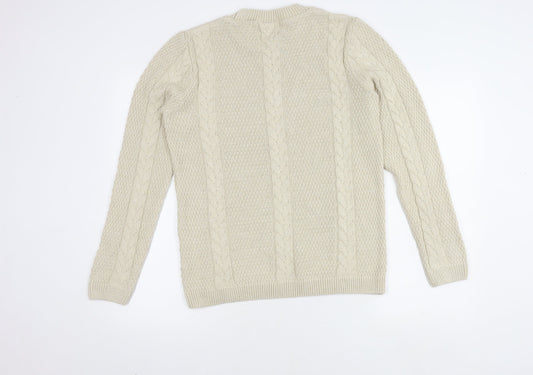 Topman Men's Beige Cable-Knit Pullover Jumper