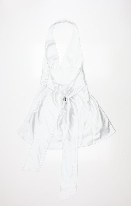 Zara Women's White L Dress Sleeveless Elegant