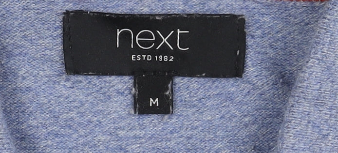 Next Men's Blue Polo, M, Long Sleeve 1/4 Zip