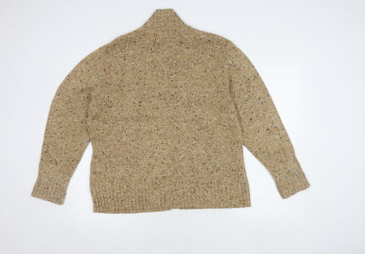 Damart Beige Women's L High Neck Cardigan