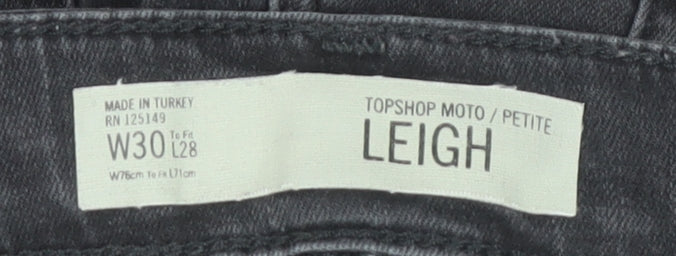 Topshop Women's Black Skinny Jeans, Size 10, Leigh Style