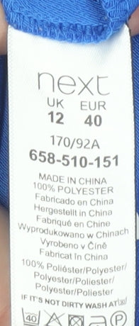 Next Women's Blue A-Line Dress, Size 12, 3/4 Sleeve