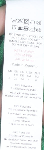 PrettyLittleThing Green Bodycon Halter Dress UK 8