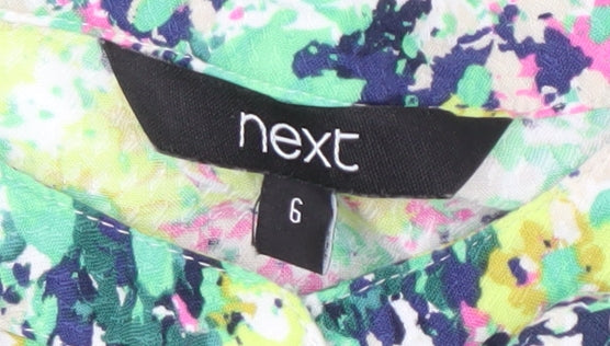 Womens UK Size 6 NEXT Multicoloured Basic Blouse