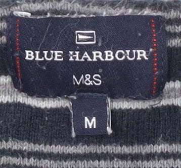 Marks and Spencer Men’s Grey V-Neck Cotton Pullover Jumper