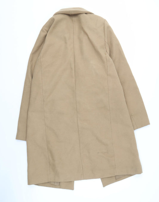 New Look Women's Beige Long Overcoat Size 12