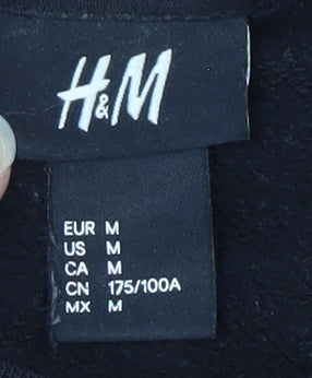 H&M Black Unisex Crew Neck Pullover Sweatshirt M