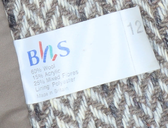 BHS Women’s Brown Herringbone Blazer, Size 12