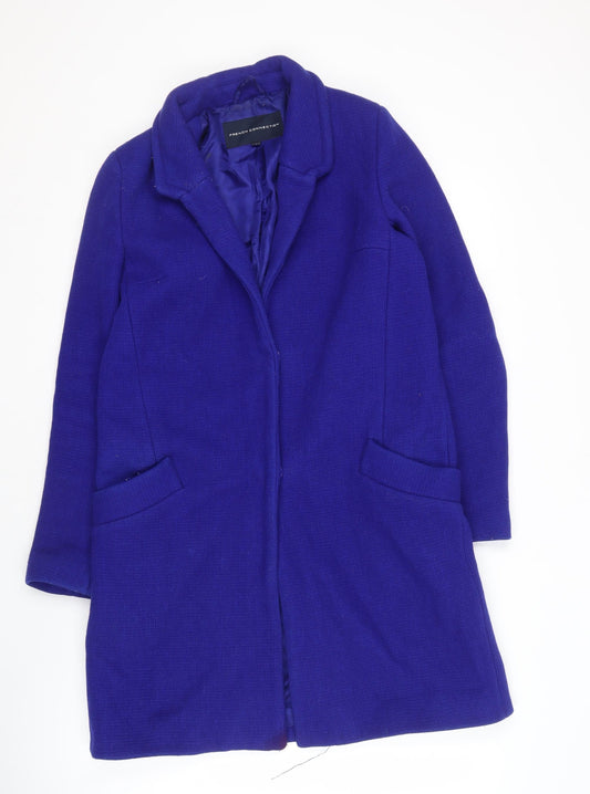 Womens UK Size 6 French Connection Blue Overcoat