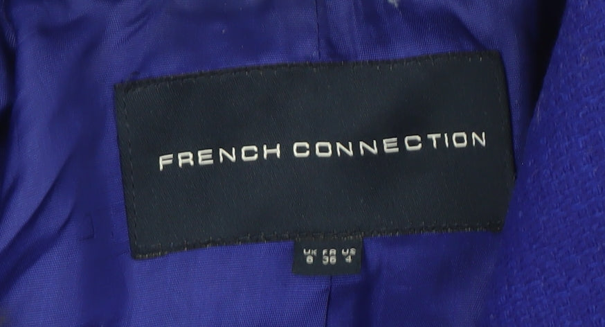 Womens UK Size 6 French Connection Blue Overcoat
