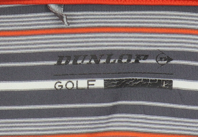 Dunlop Men's Grey Striped Golf Polo Shirt