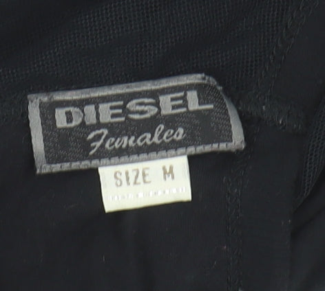 Womens UK Size M Diesel Black Basic T-Shirt