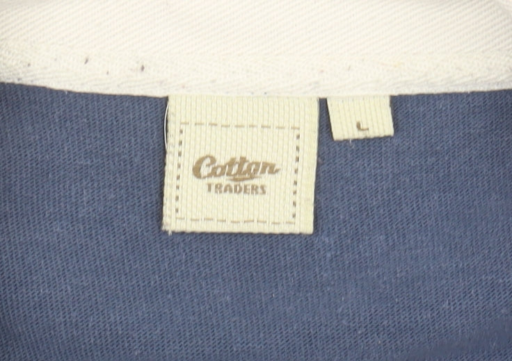 Cotton Traders Men's Blue Polo Shirt - Size L