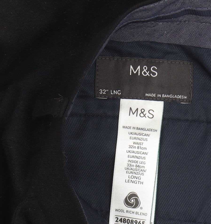 Marks and Spencer Men's Black Trousers Size 32 L