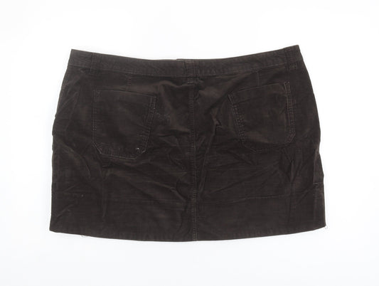Marks and Spencer Women's Black Corduroy Skirt, Size 22