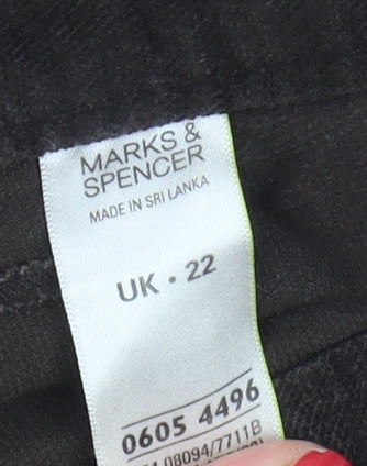 Marks and Spencer Women's Black Corduroy Skirt, Size 22
