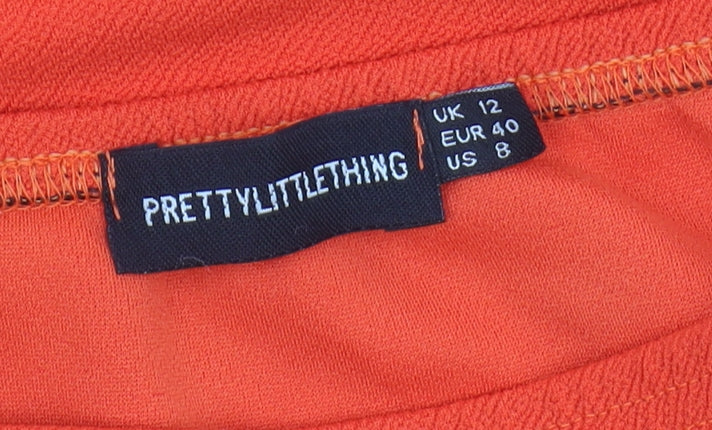 PrettyLittleThing Women's Red Bodycon Dress Size 12