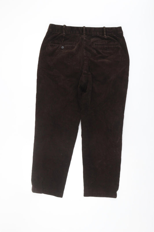 Men's Brown Corduroy Chino Trousers, M
