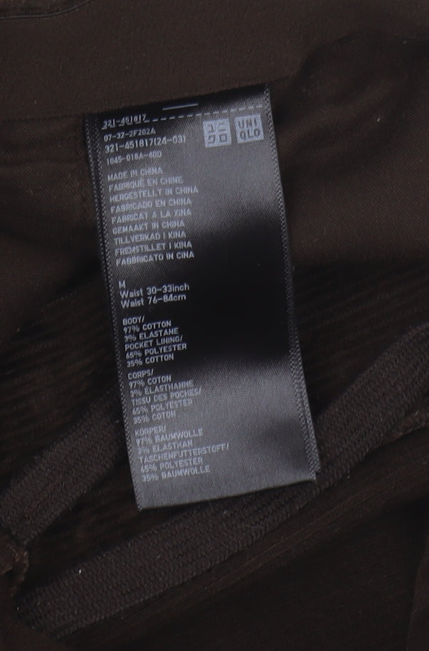 Men's Brown Corduroy Chino Trousers, M