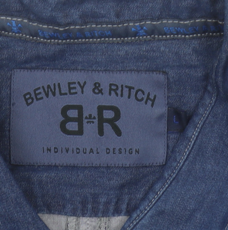 Bewley & Ritch Men's Blue Long Sleeve Shirt L