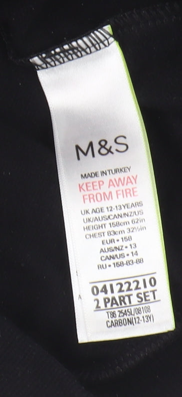 Marks and Spencer Boys Black Graphic Sweatshirt 12-13 Years