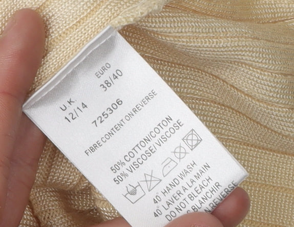 Eastex Women's Beige Crew Neck Jumper Size M