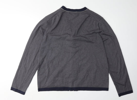 Banana Republic Men's Blue Striped Cardigan Size L