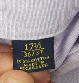 Mens UK Collar Size 17.5 Club Room Smart Purple Dress Shirt