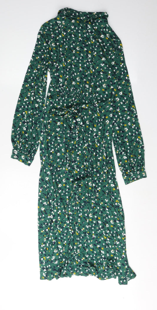 Monsoon Women's Green Floral Shirt Dress S