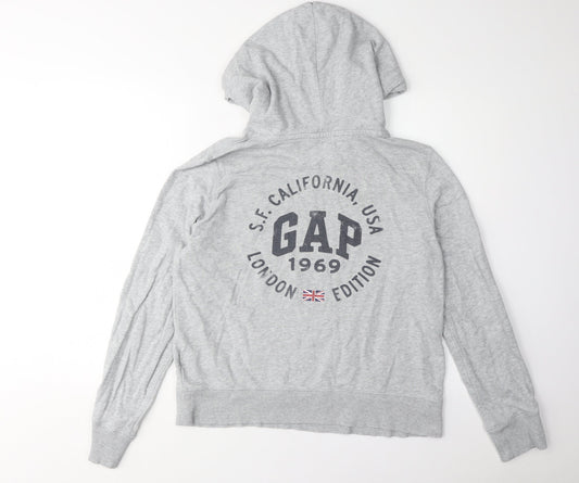 GAP Women's Grey Pullover Hoodie, M, Casual Logo