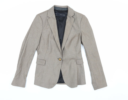Womens UK Size 8 Zara Regular Brown Blazer